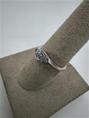 Lady's Diamond Cluster Ring 3 Diamonds .75 Carat T.W. 14K White Gold 2g